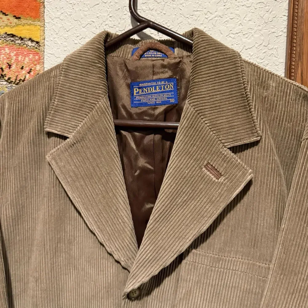 Vintage 90’s Olive Green/Brown Corduroy Pendleton‎ Sports Coat Size Medium
